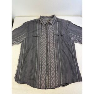 Scully Mens XL Grey Aztec Geometric Western Short Sleeve Button Down Shirt